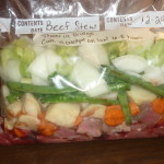 Freezer beef stew in a bag