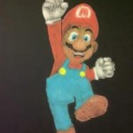 Magnificent Mario portrait made of colored salt!